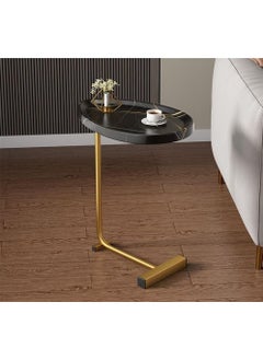 Y&D Small Side Table,23inch C Shaped End Table for Sofa and Bed, TV Tray Table with Metal Frame for Couch, Living Room, Bedroom  - Image 1