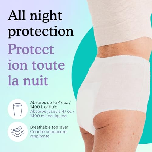 Because Overnight Absorbency Pull Ups Adult Disposable Incontinence Underwear Extra Absorbent Nighttime Briefs for Men and Women White XLarge 20 Count - Image 5