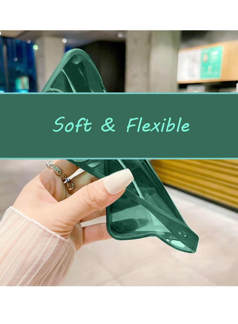 Wtech Oppo A5 4G/5G 2025 Soft Transparent TPU Camera Lens Protection Silicone Ultra Thin Phone Stylish Electroplated Camera Border Back Case Cover - Dark Green - Image 5