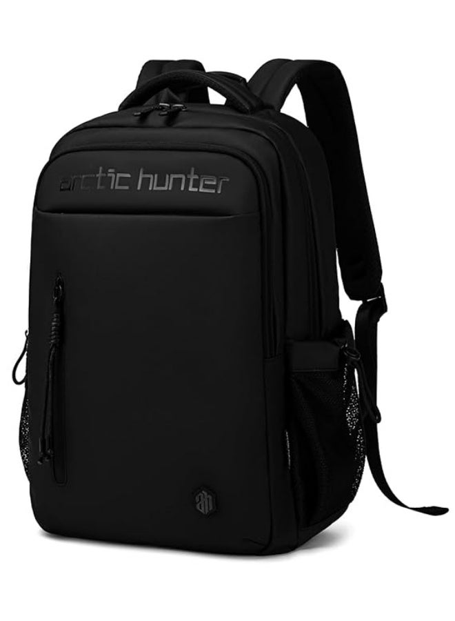 أركتيك هانتر حقيبة ظهر Arctic Hunter للرجال والنساء، 21 لترًا، حقيبة كمبيوتر محمول أنيقة مقاس 15.6 بوصة، سعة للاستخدام اليومي، حقيبة ظهر كمبيوتر محمول كاجوال متعددة الجيوب، مقاومة للماء، خفيفة الوزن، حقيبة ظهر مبطنة للمكتب والجامعة، لون أسود - Image 1