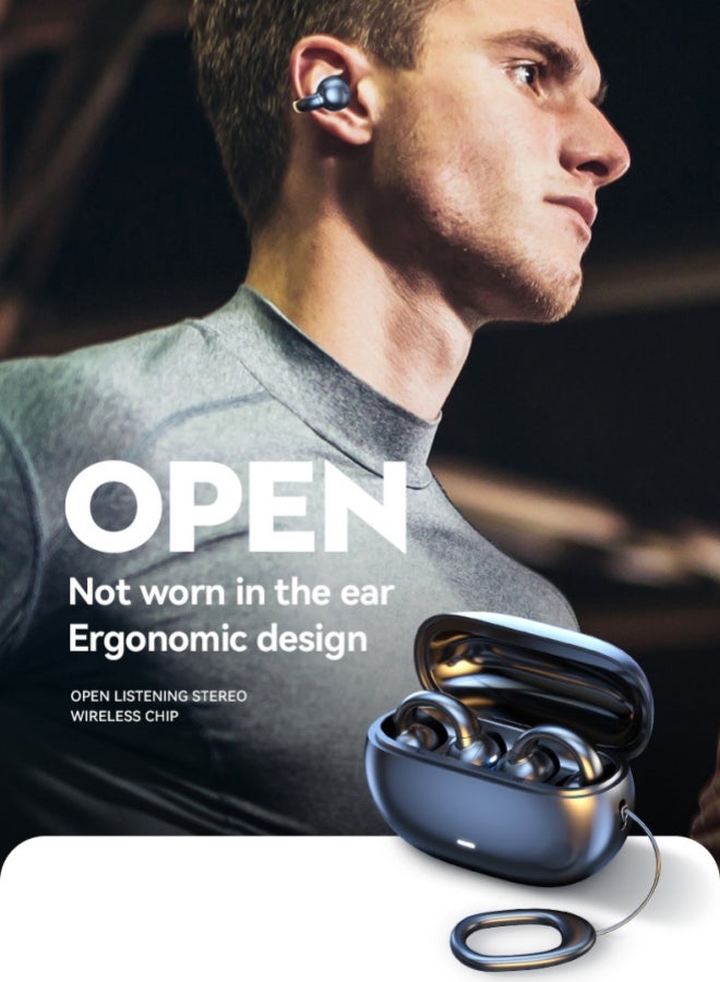 Open Ear Earbuds Bluetooth 5.3 Headphone, Air Conduction True Wireless Earphones, 16.2mm Drivers Clip-on Sport Earphones, Compatible with iPhone  Android - Image 4