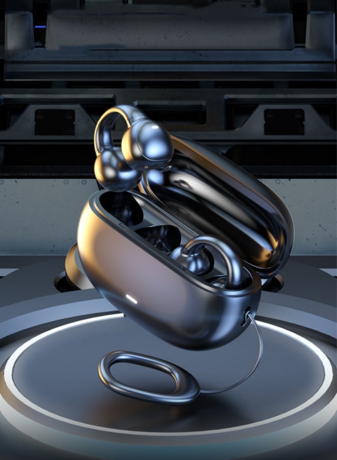 Open Ear Earbuds Bluetooth 5.3 Headphone, Air Conduction True Wireless Earphones, 16.2mm Drivers Clip-on Sport Earphones, Compatible with iPhone  Android - Image 1