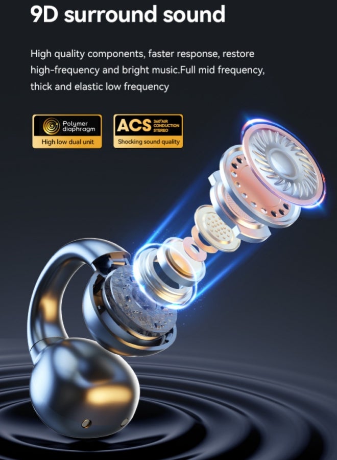 Open Ear Earbuds Bluetooth 5.3 Headphone, Air Conduction True Wireless Earphones, 16.2mm Drivers Clip-on Sport Earphones, Compatible with iPhone  Android - Image 5