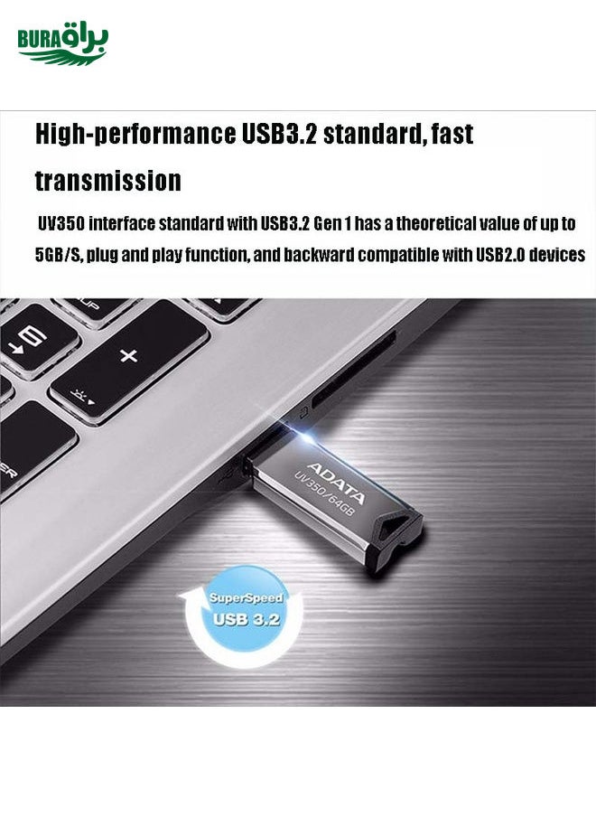 BURAQ ADATA UV350 Car Speaker Office Storage USB3.2 U Disk, Capacity: 128GB  - Image 5