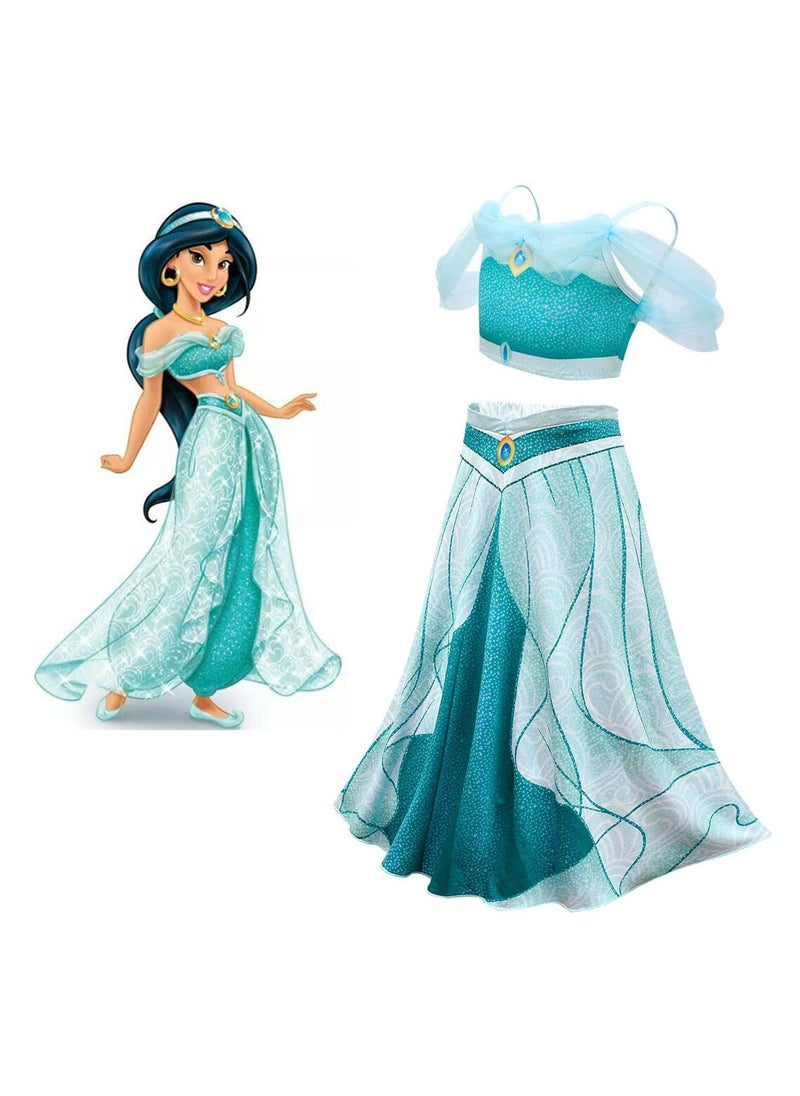 Y&D Princess Jasmine Dress Up Costume Accessories Party cosplay costumes For Kids Girl  - Image 1
