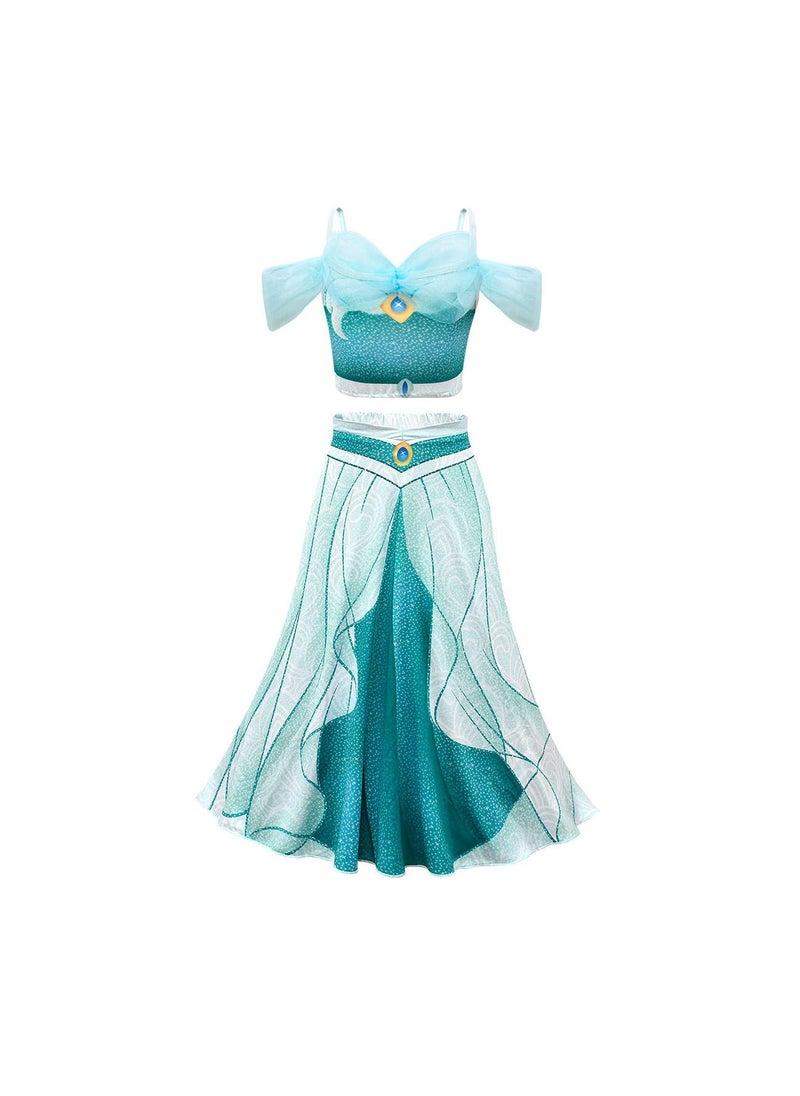 Y&D Princess Jasmine Dress Up Costume Accessories Party cosplay costumes For Kids Girl  - Image 3