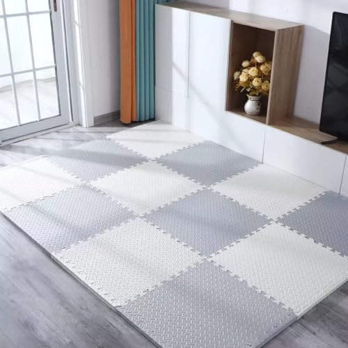 SIGNATRON 4 Tiles - 16 Sq Ft, Kids Puzzle Exercise Mat with EVA Foam Interlocking Tiles Play mats and Protective Flooring for Office, Home, School and Gym (Grey - White) - Image 3