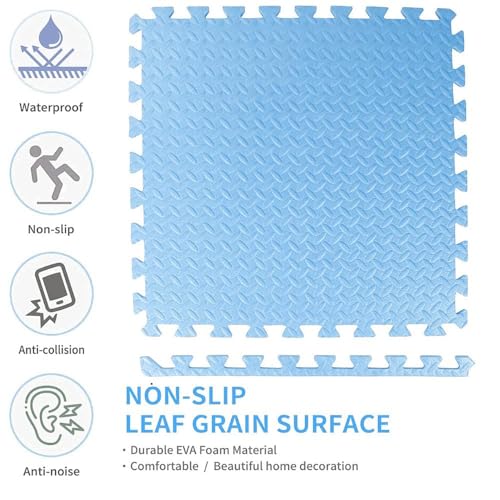 SIGNATRON 4 Tiles - 16 Sq Ft, Kids Puzzle Exercise Mat with EVA Foam Interlocking Tiles Play mats and Protective Flooring for Office, Home, School and Gym (Grey - White) - Image 4