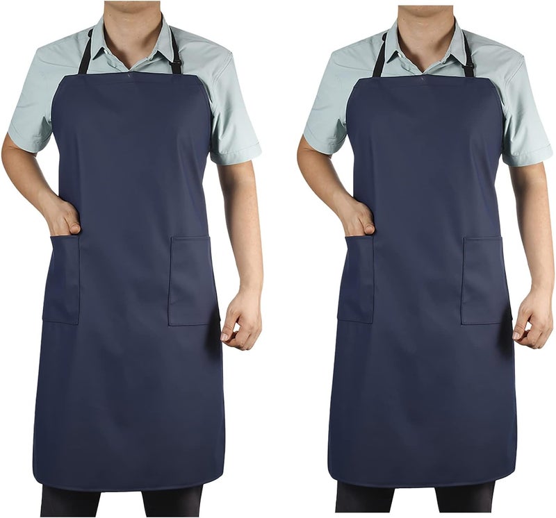 VWELL Store Waterproof Rubber Vinyl Apron W/ 2 Pockets - Lab Apron for DishWashing, Grooming 2Pack - Image 1