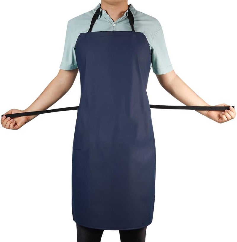 VWELL Store Waterproof Rubber Vinyl Apron W/ 2 Pockets - Lab Apron for DishWashing, Grooming 2Pack - Image 2