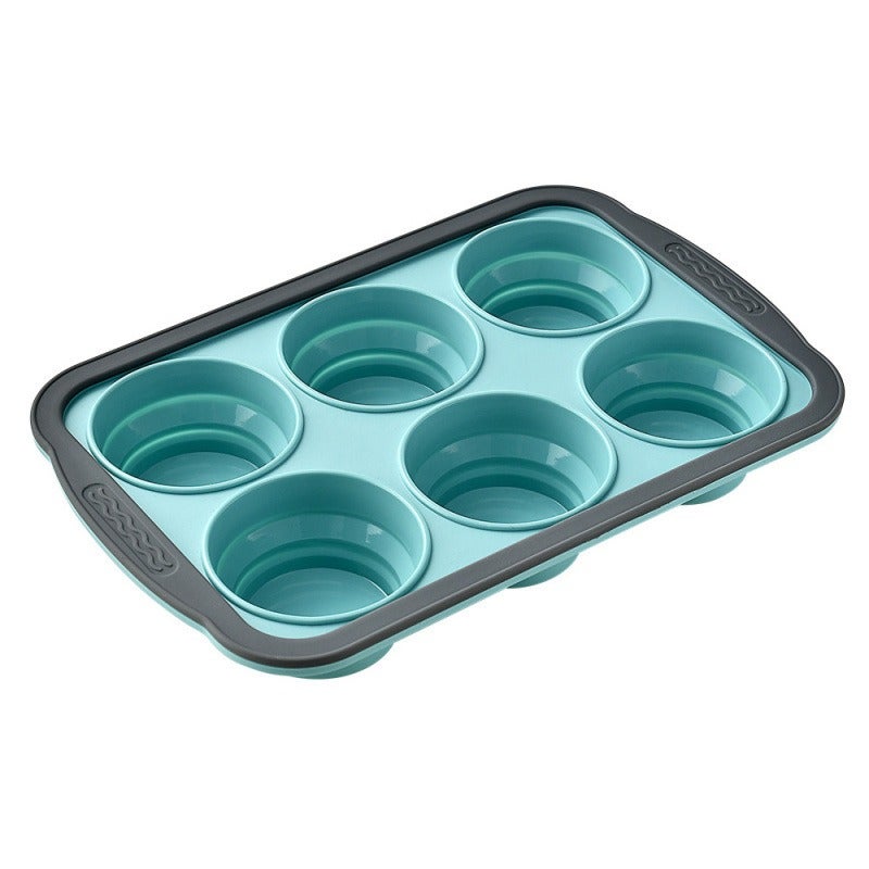 Direct Sale Foldable Silicone Cake Mold, Easy Release, 6-Cavity/12-Cavity Baking Pan, Square & Round Shapes