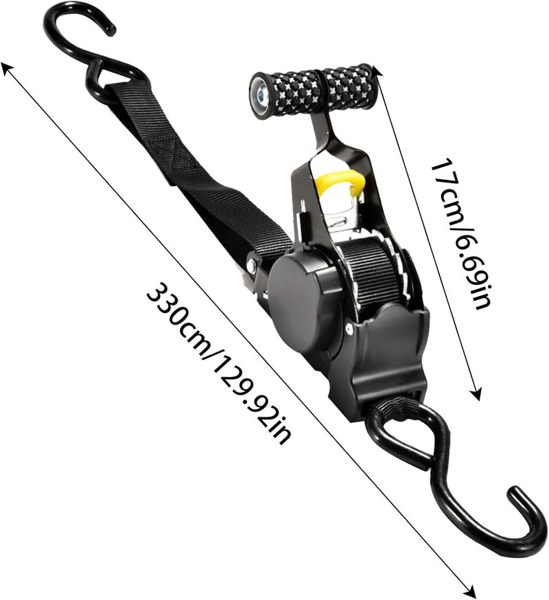 MAPPLE CREATION Cargo Securing with Tensioner, Automatic Retractable Ratchet Strap, Heavy Duty Auto Self Retracting Tie Down Straps for Truck, Motorcycle & Travel, Travel Essentials - Image 5
