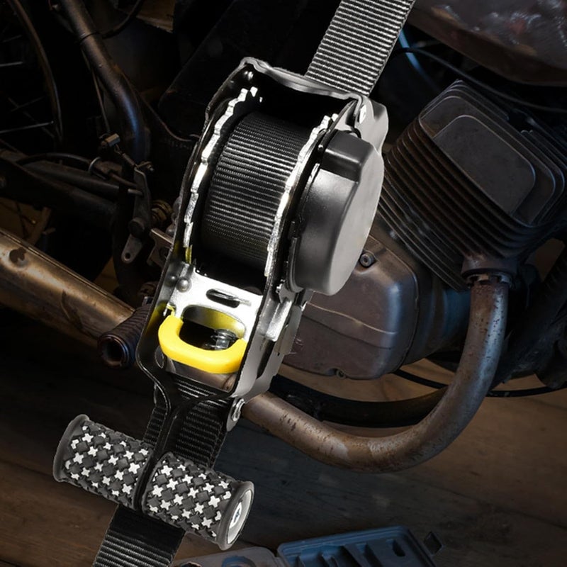 MAPPLE CREATION Cargo Securing with Tensioner, Automatic Retractable Ratchet Strap, Heavy Duty Auto Self Retracting Tie Down Straps for Truck, Motorcycle & Travel, Travel Essentials - Image 3