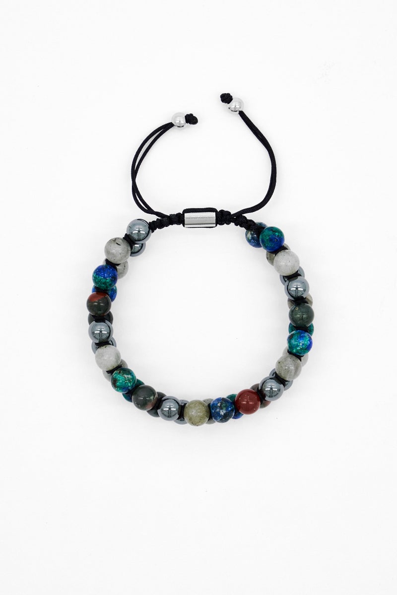 NAUTICA Men Beaded Stainless Steel Bracelet, Multicolor - Image 4