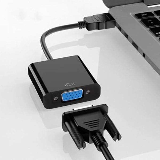rayihni محول HDMI إلى VGA، محول HDMI-VGA بدقة 1080P مع منفذ صوت 3.5 مم ومصدر طاقة USB لأجهزة الكمبيوتر المحمولة HDMI، الكمبيوتر الشخصي، PS4، مشغل بلو راي، Raspberry Pi، Xbox إلى شاشة VGA، جهاز عرض والمزيد - Image 3