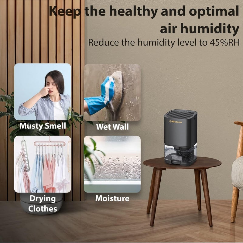 Belaco Dehumidifier 1000ml Portable Air Dehumidifier for Damp, Mould, Moisture in Home, Bedroom, Kitchen, Caravan, Office, Garage, Basement, Bathroom, Wardrobe - Image 2