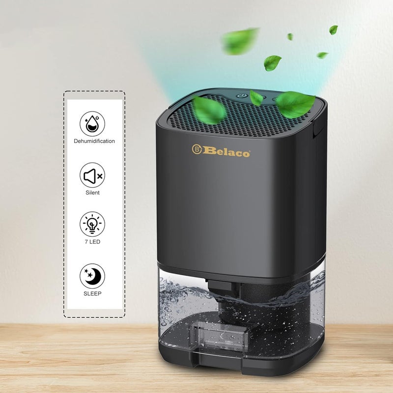 Belaco Dehumidifier 1000ml Portable Air Dehumidifier for Damp, Mould, Moisture in Home, Bedroom, Kitchen, Caravan, Office, Garage, Basement, Bathroom, Wardrobe - Image 3