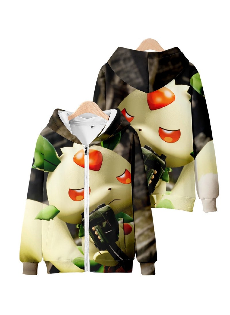 Palworld Phantom Beast Palu Game Zipper Hooded Sweatshirt 3D Printed Zipper for Adults and Children - Image 3
