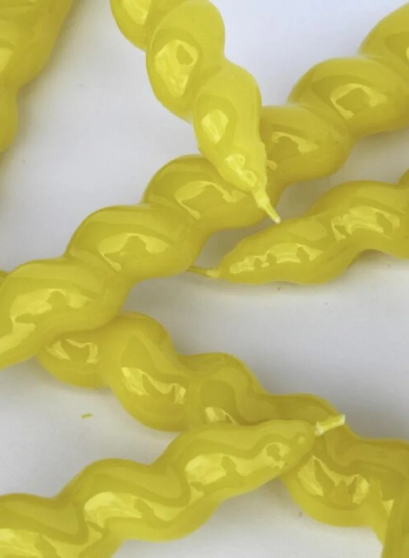 مايجن Spiral Taper Candle - Yellow