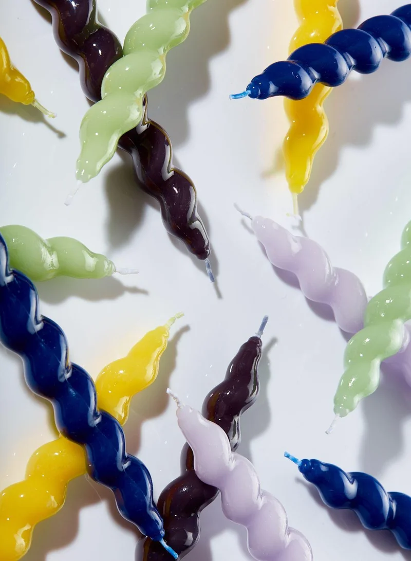 مايجن Spiral Taper Candle - Yellow