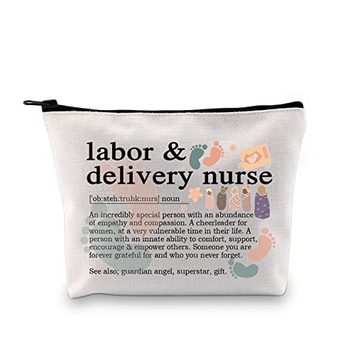 XYANFA L&D Nurse Makeup Bag Labor And Delivery Nurse Cosmetic Bag L&D Nurse Gift Lifeline Gift Nicu Nurses Week Gift (labor & delivery nurse noun) - Image 1