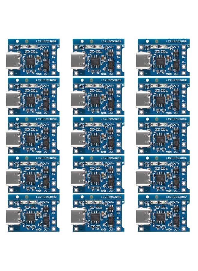 Atnsinc - 15 Pieces S 5V 1A Tp4056 Charging Module Type C Usb 18650 Lithium Battery Charger Board With Protection Type C Usb - Image 1