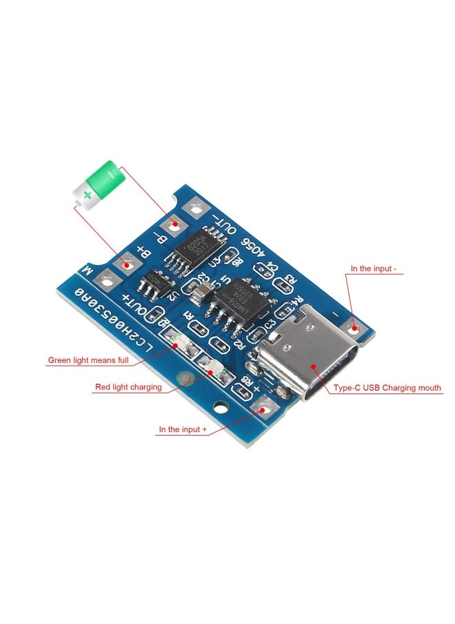 Atnsinc - 15 Pieces S 5V 1A Tp4056 Charging Module Type C Usb 18650 Lithium Battery Charger Board With Protection Type C Usb - Image 1