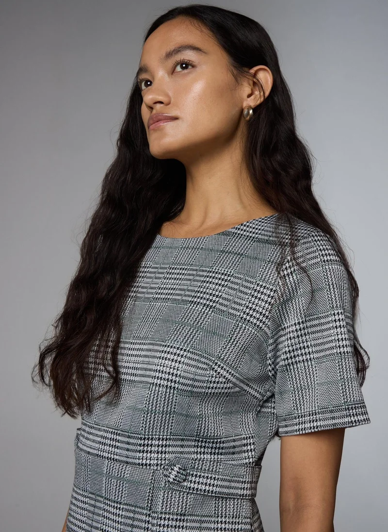 Matalan Sage Checked Pinafore Dress