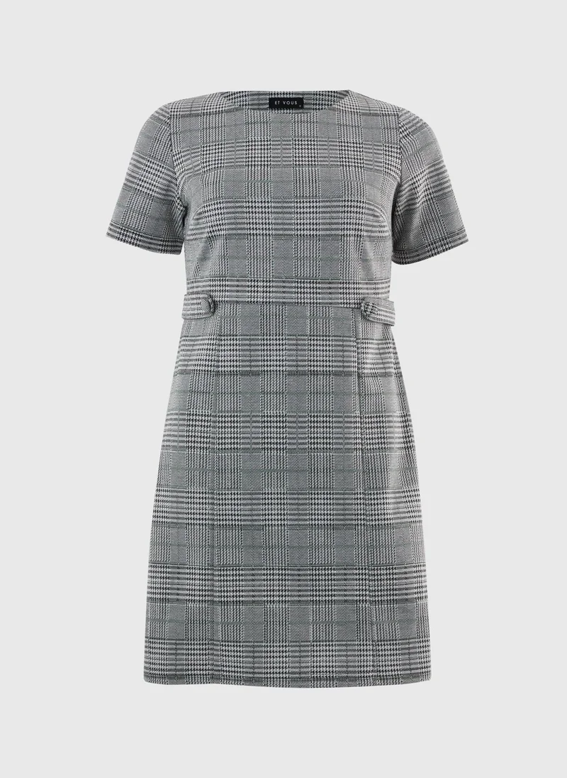 Matalan Sage Checked Pinafore Dress