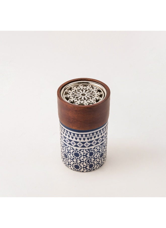 Homez - Bahja collection multicolored wood oud burner 9*9*15 cm - Image 1