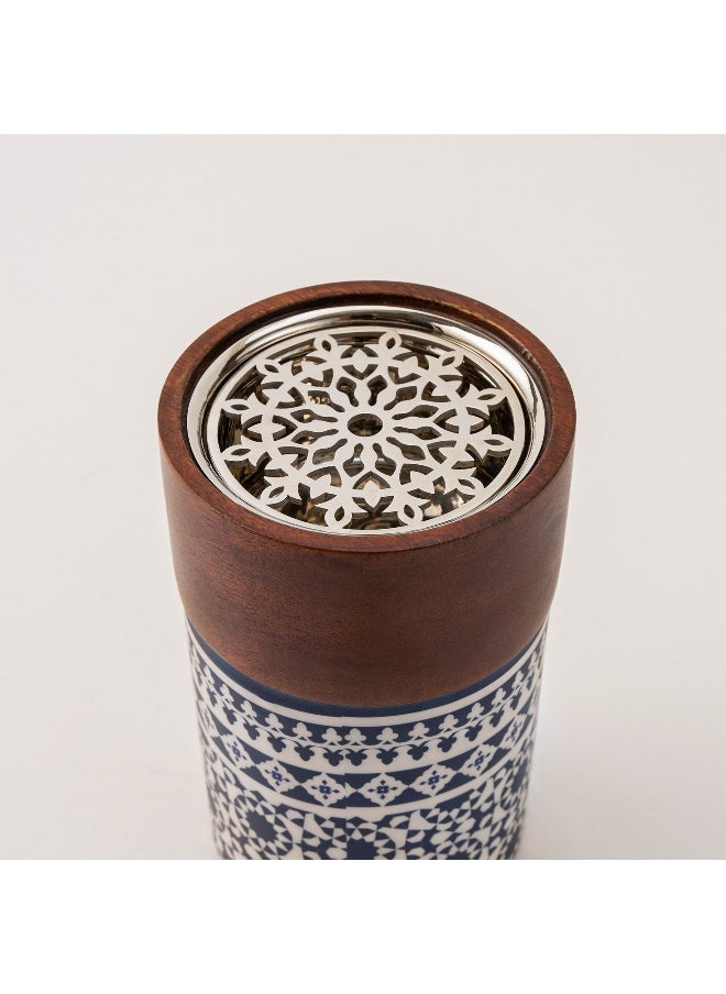 Homez - Bahja collection multicolored wood oud burner 9*9*15 cm - Image 1