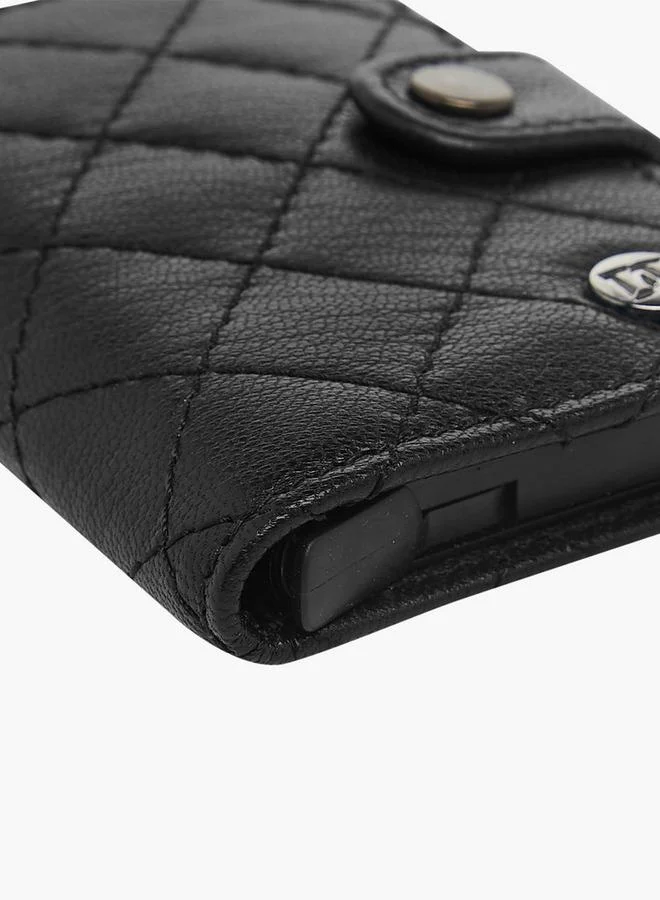 DUCHINI Black Men Bi-Fold Leather Automatic Card Holder for Men | Best Price UAE