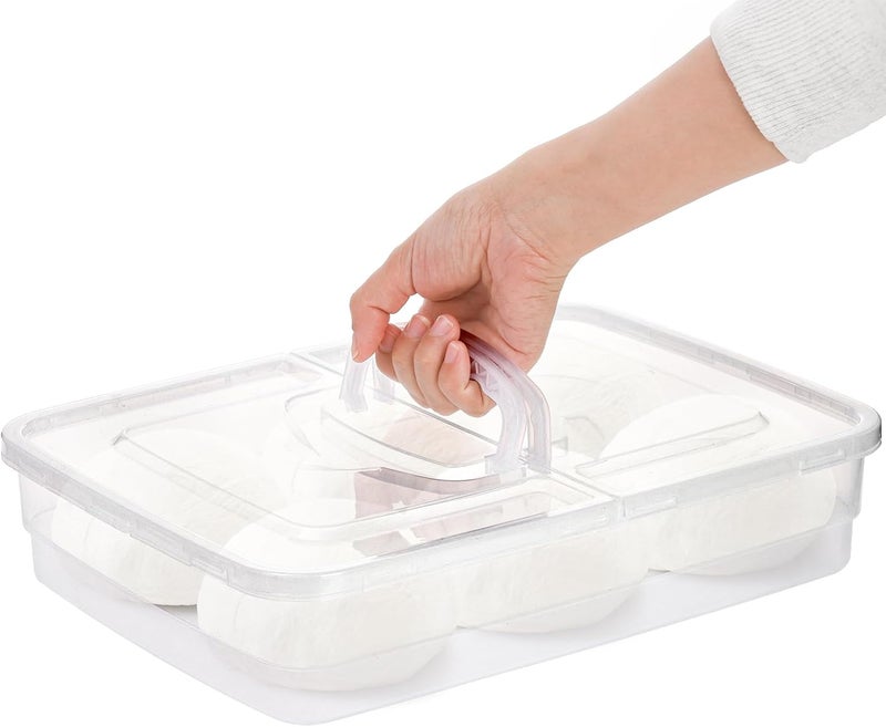 Lawei 3 Pack Pizza Dough Proofing Box, 14 x 10 Inch Dough Trays with Lid and Handle for Pizza, Stackable Pizza Bread Fermentation Storage Containers, Translucent Box with Cover Dough Tray, BPA Free - Image 5