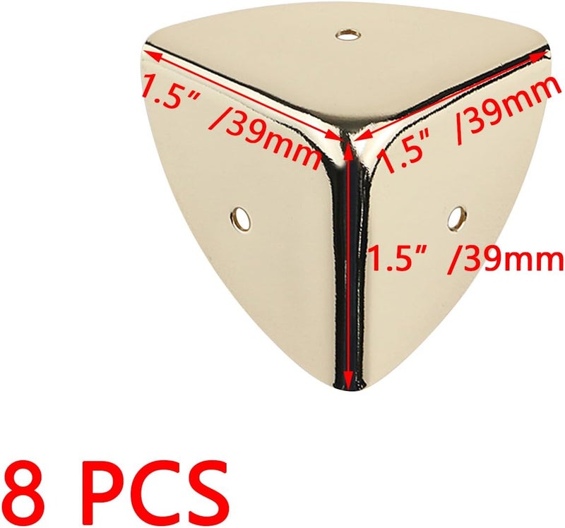 Dnyta 8 Pcs Metal Box Corner Protectors 15x15x15 Gold Furniture Corner Guard Cabinet Decorative Corner Protectors Edge Guard - Image 2