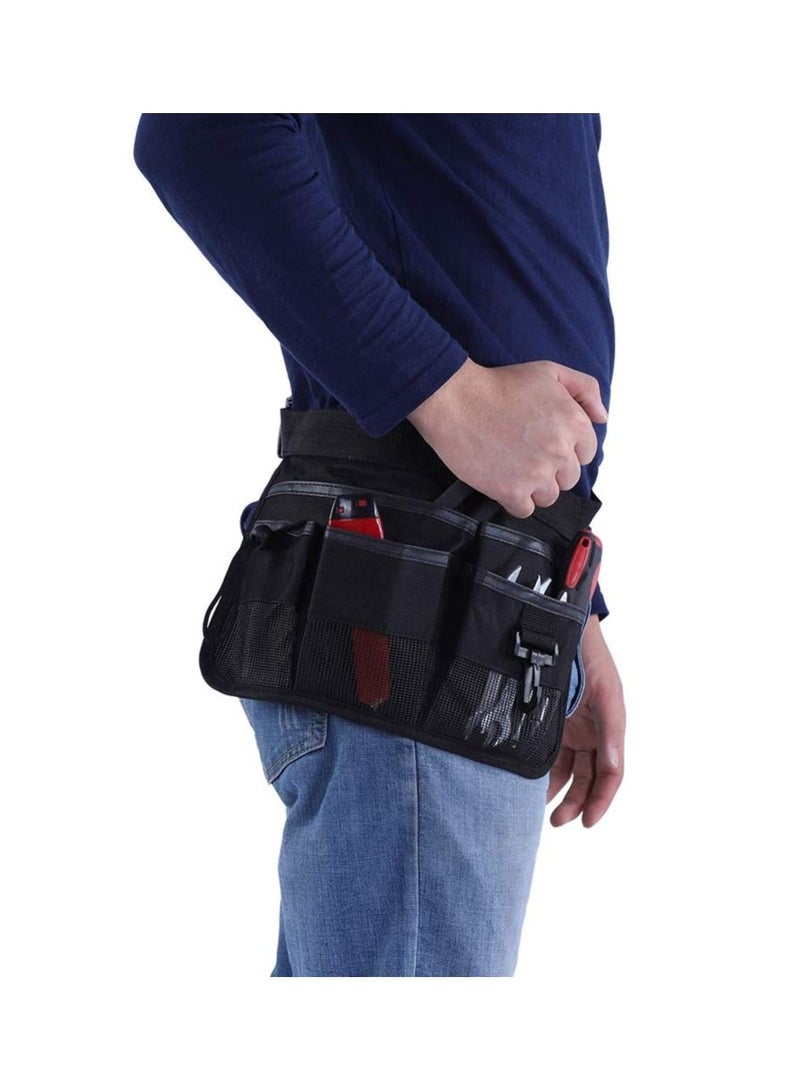 SYOSI Tool Pockets, Multi Purpose Tool Bag Organizer, Multi Pockets Electrician Tool Pouch Bag, Multi Propose Waist Bag Thicken Belt, Oxford Materials, Waterproof, Multiple Storage Pockets(Black)  - Image 2