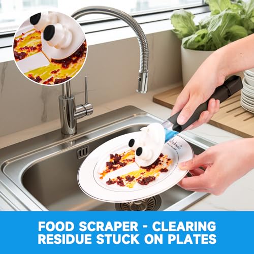 AMAZYC-US Smile Sponge Dish Wand Holder for Round Smiley Face Sponge Soap Dispensing Handle Upgraded Design, Black - Image 3