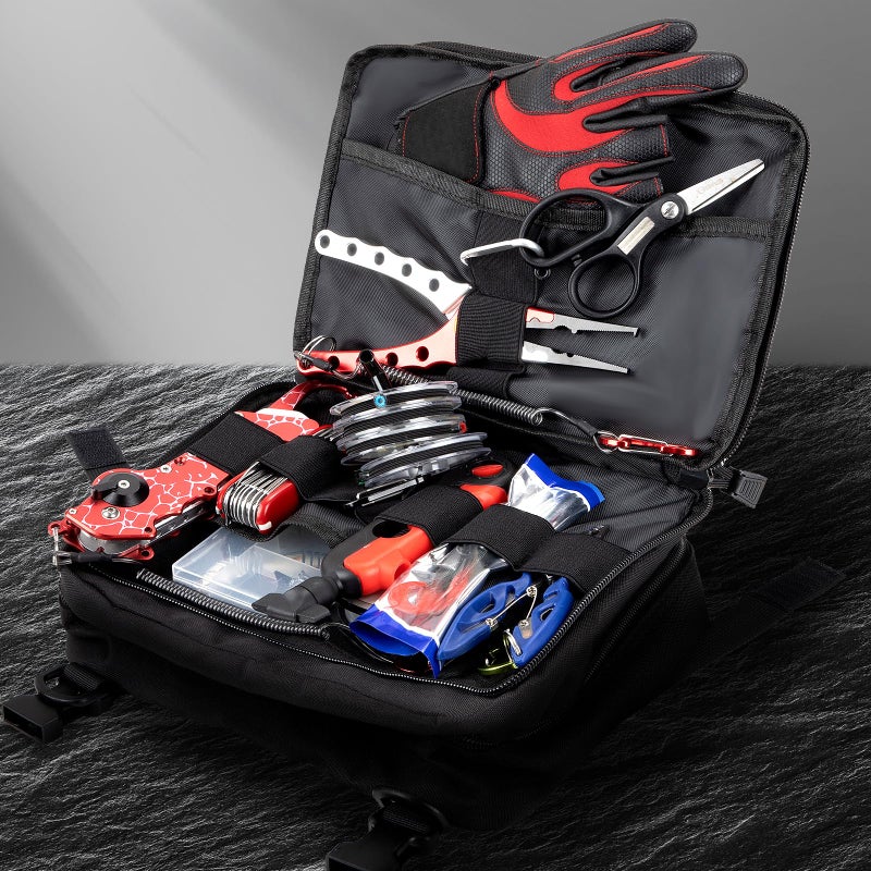 Jueachy Tactical Molle Pouch Admin Bag Utility Tool Pouches Molle Attachment EDC Large Pouches Expandable Molle Accessories Organizer Medical Pocket U.S.A Patch Included Black - Image 2