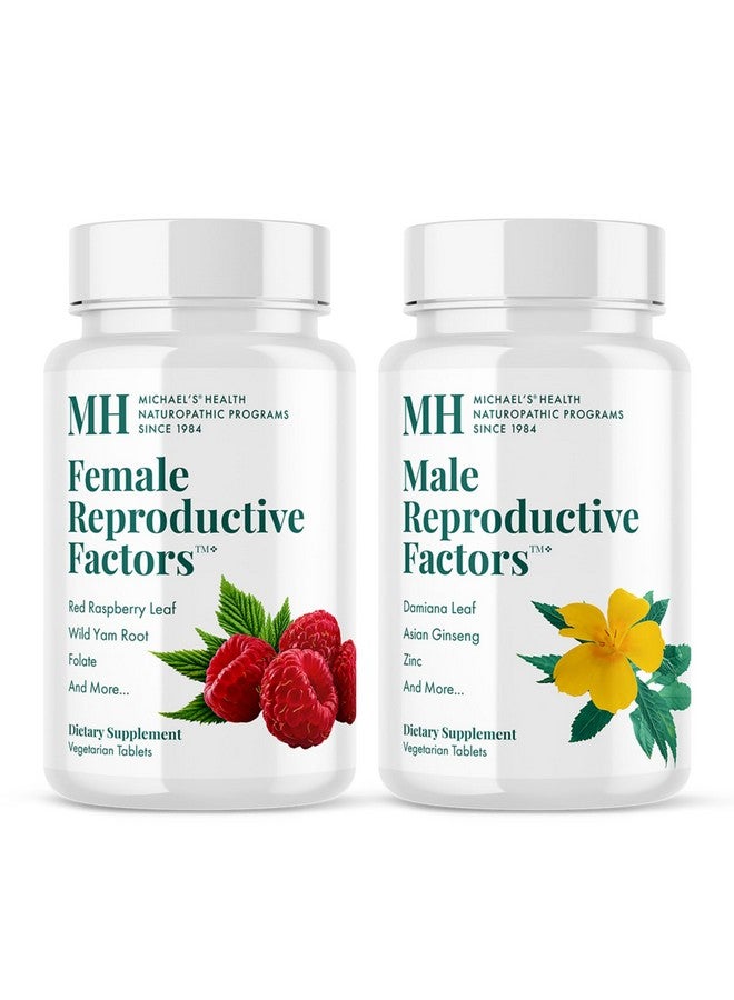 MICHAEL'S Health Naturopathic Programs Male & Female Reproductive Factors Couples' Pack - 60 Vegetarian Tablets Per Bottle - Nutrients for Conception Support - 20 Servings Per Bottle - Image 1