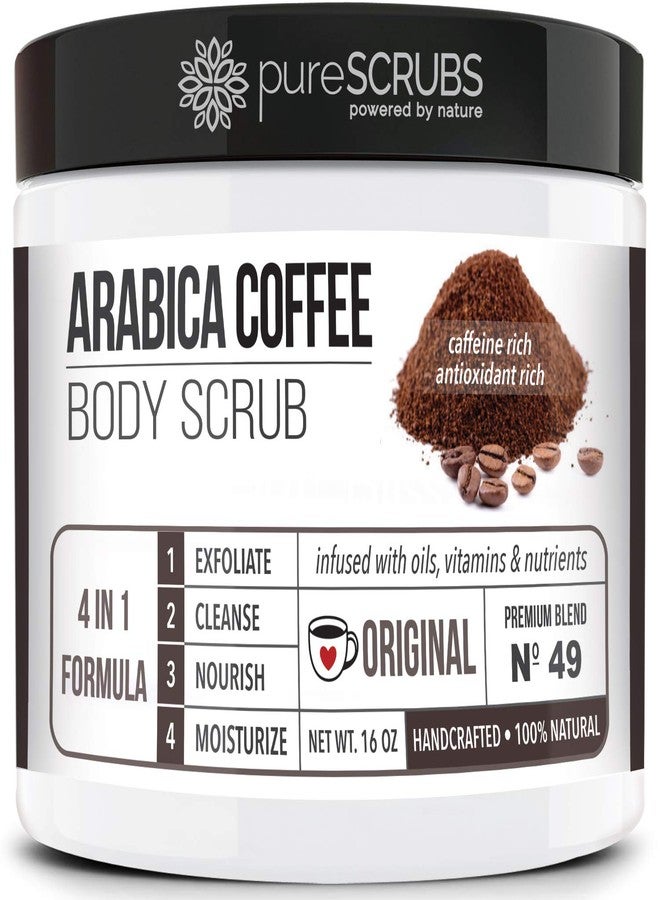 pureSCRUBS Premium Organic Arabica Coffee Body Scrub Set, Skin Smoothing Moisturizing Body Exfoliator - Includes Wooden Spoon, Loofah and Exfoliating Bar Soap - Large 16oz - Image 1