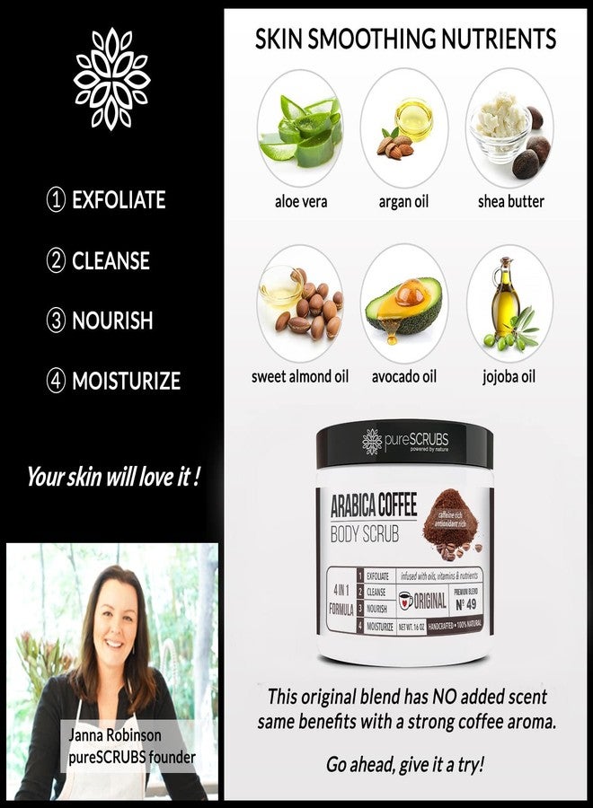 pureSCRUBS Premium Organic Arabica Coffee Body Scrub Set, Skin Smoothing Moisturizing Body Exfoliator - Includes Wooden Spoon, Loofah and Exfoliating Bar Soap - Large 16oz - Image 4
