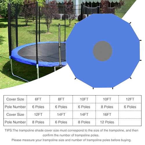 SUOGROLI Trampoline Sun Shade Cover 6FT 8FT 10FT 12FT 14FT 16FT Trampoline Top Cover Waterproof Trampoline Canopy Oxford Outdoor Trampoline Accessories - Image 3