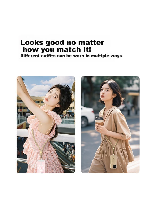 Double Magic Beemo 240w Data Four-in-one Phone Lanyard Anti-lost Clip Back Hanging Wrist Neck Hanging Rope For Apple 16/15 Huawei Xiaomi Phone 1.5m Black - Image 3