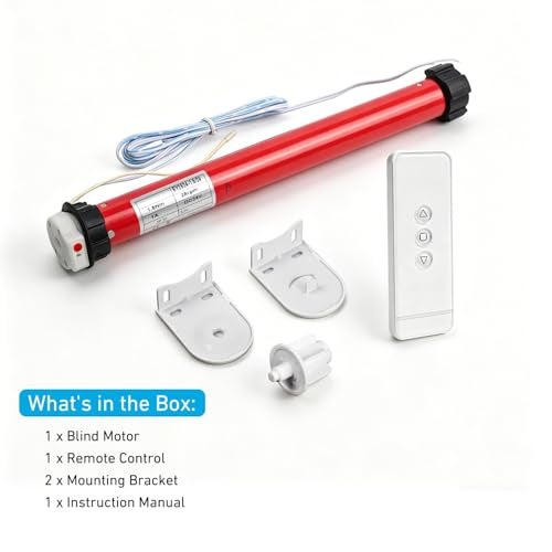 Rollerhouse DIY 24V DC Tubular Roller Blind Motor Kit, EY2524 1.5N·m Smart Shade Motor with Remote Control, ONLY for 1‑1/2" (38mm) Shade Tubes, Requires External 24V Power Adapter, Not Rechargeable - Image 5