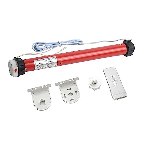 Rollerhouse DIY 24V DC Tubular Roller Blind Motor Kit, EY2524 1.5N·m Smart Shade Motor with Remote Control, ONLY for 1‑1/2" (38mm) Shade Tubes, Requires External 24V Power Adapter, Not Rechargeable - Image 1