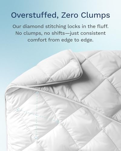 ViscoSoft Microfiber All Seasons Down Alternative Quilted Comforter - Cooling Breathable Premium Soft Reversible Microfiber Duvet Blanket, White, King/California King - Image 5