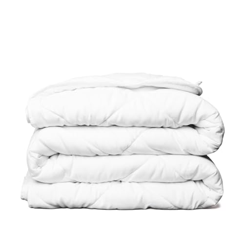 ViscoSoft Microfiber All Seasons Down Alternative Quilted Comforter - Cooling Breathable Premium Soft Reversible Microfiber Duvet Blanket, White, King/California King - Image 1