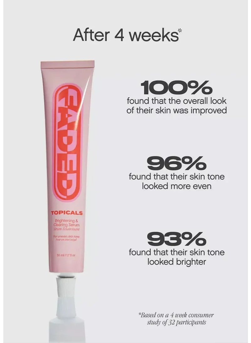 Topicals Faded Brightening and Clearing Serum 50ml, Reduces Discoloration, Post-Blemish Marks, Scars and Spots, Contains Kojic Acid and Niacinamide Dermatologist-tested, Vegan, Cruelty-Free. - Image 2