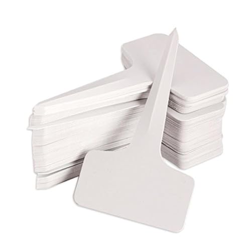KINGLAKE 100 Pcs 6 x10cm Plastic Plant T-Type Tags Nursery Garden Labels - Image 1