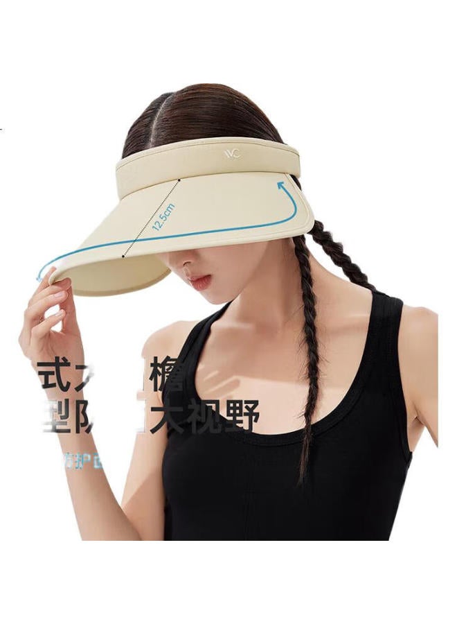 Vvc Sun Protection Hat For Women, Summer Visor Hat, Outdoor Uv Protection Sun Hat, Cycling Cap, Sun Hat, Cream White - Image 2