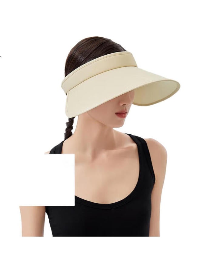 Vvc Sun Protection Hat For Women, Summer Visor Hat, Outdoor Uv Protection Sun Hat, Cycling Cap, Sun Hat, Cream White - Image 3